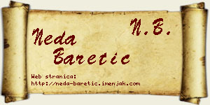Neda Baretić vizit kartica